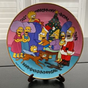 The Simpsons Vintage Limited Edition Porcelain Plate CAROLING WITH THE SIMPSONS